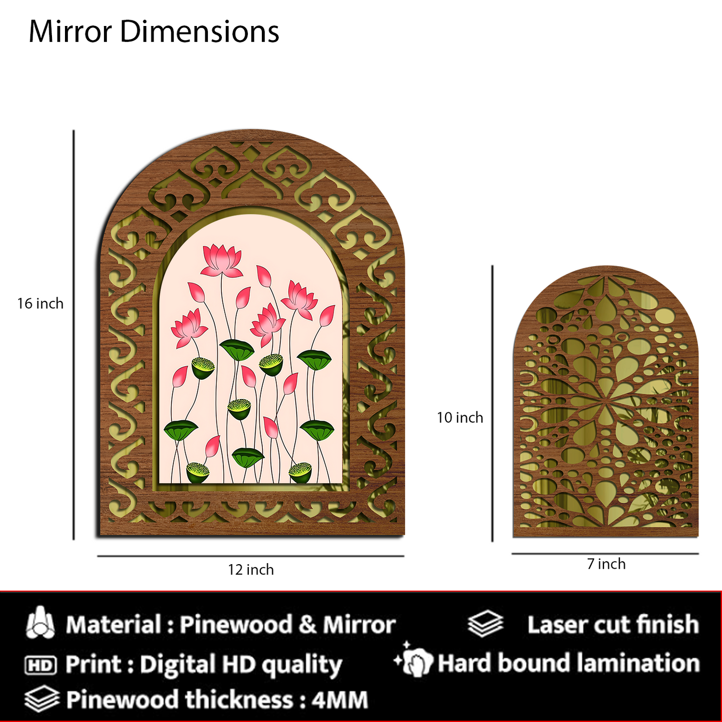MDF Wall Mirror Home Decor
