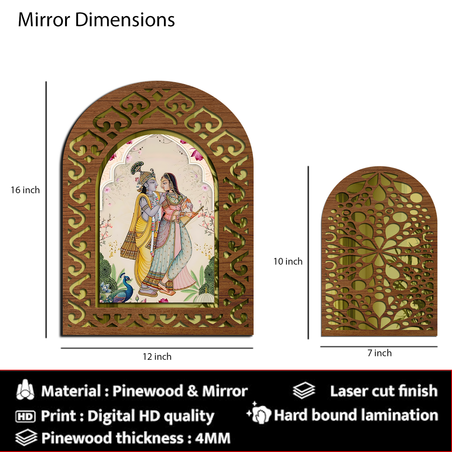 MDF Wall Mirror Home Decor