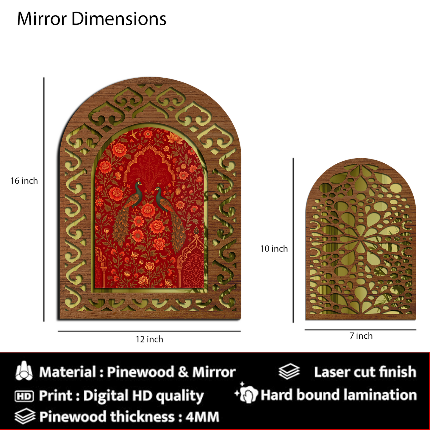 MDF Wall Mirror Home Decor