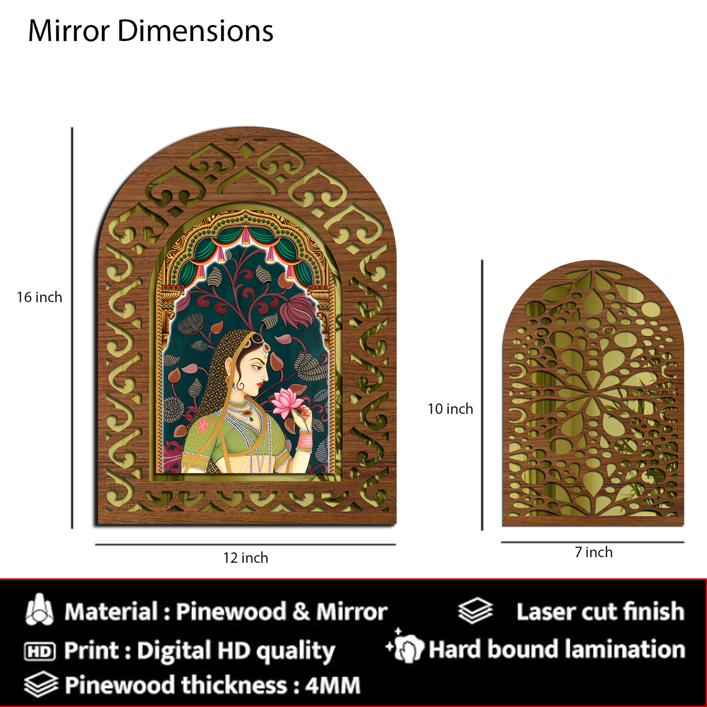 MDF Wall Mirror Home Decor