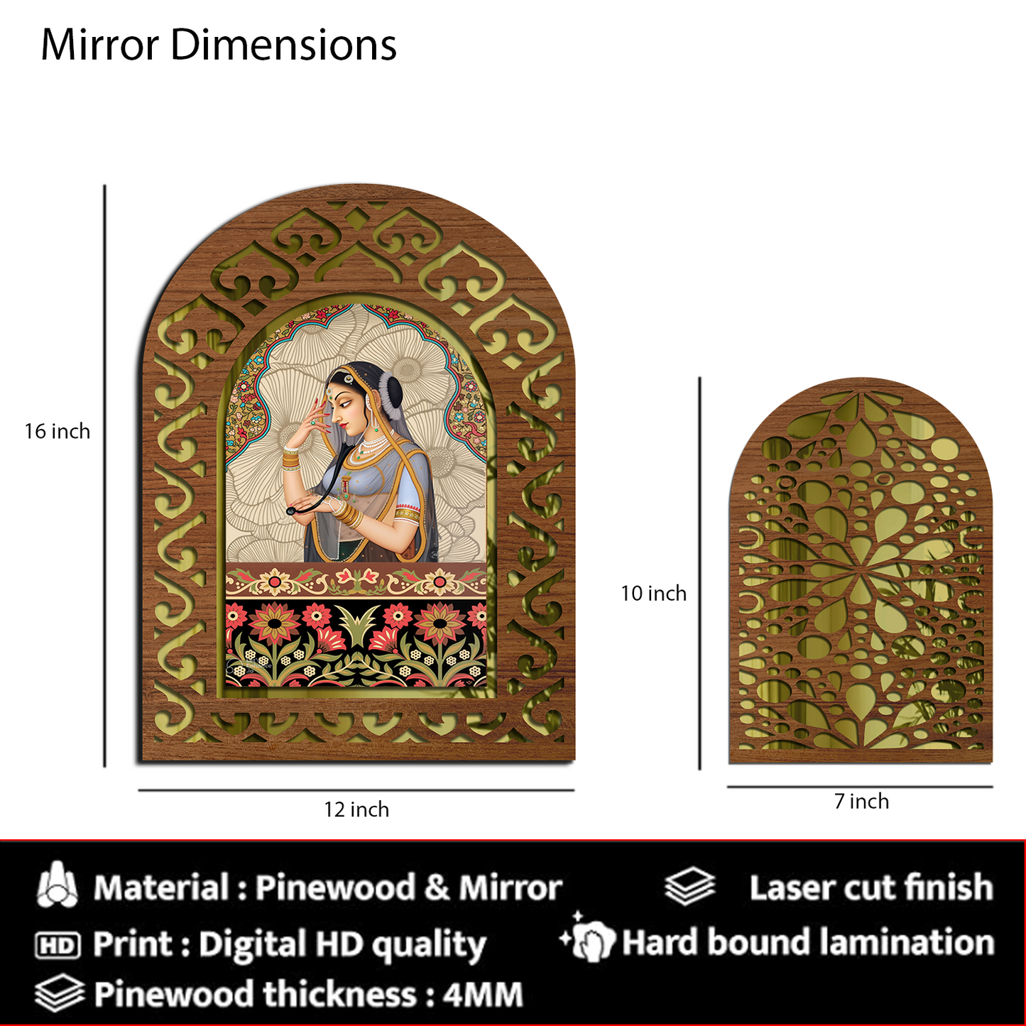MDF Wall Mirror Home Decor