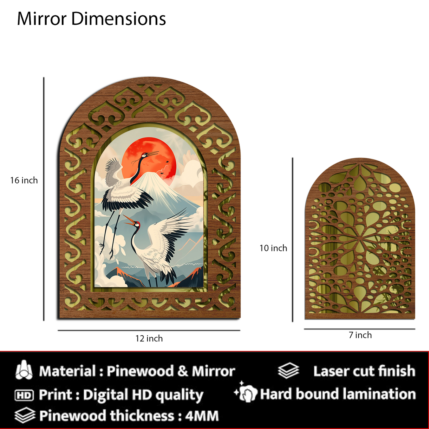 MDF Wall Mirror Home Decor