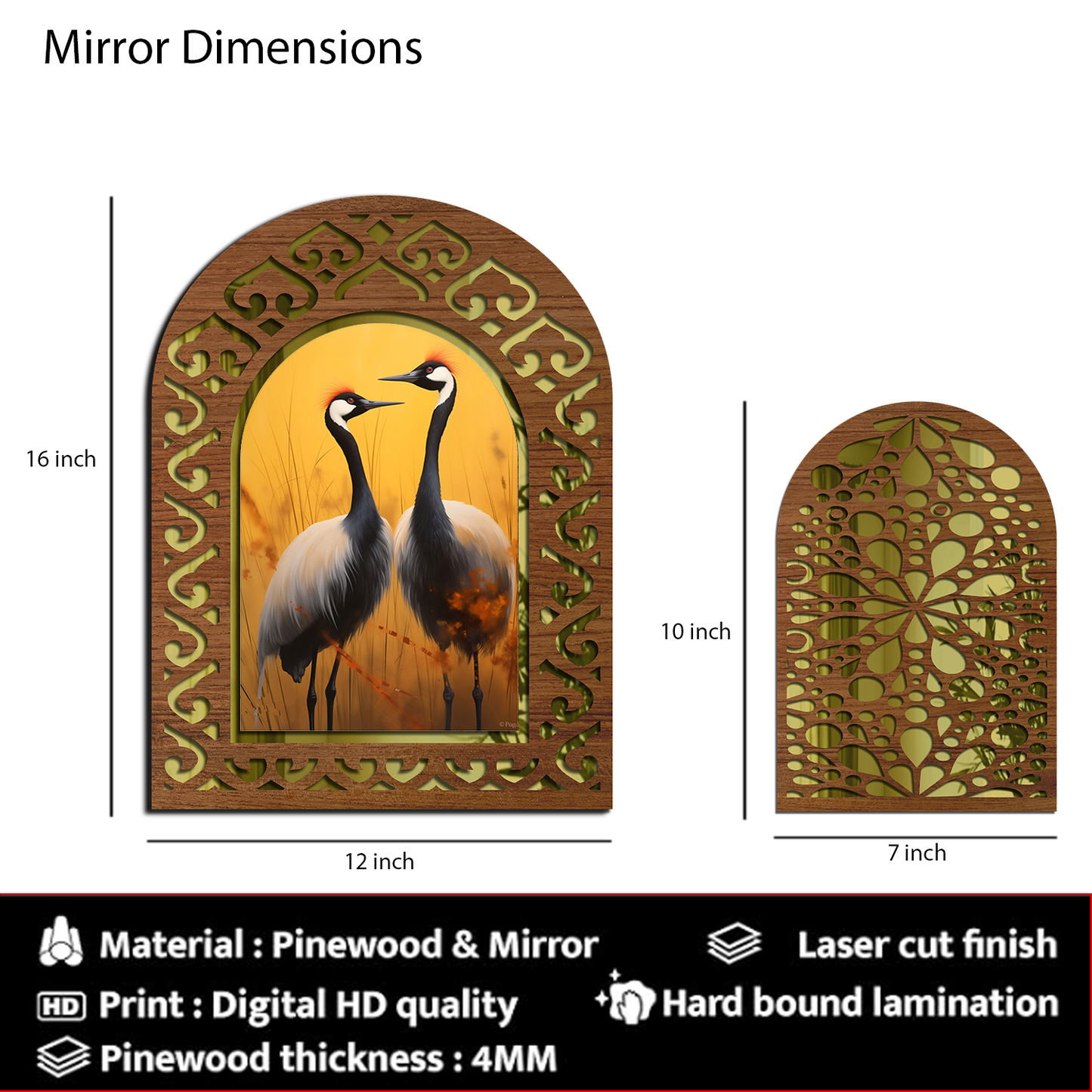 MDF Wall Mirror Home Decor